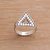 Sterling silver cocktail ring, 'Dotted Triangle' - Triangle Shaped Ring in Sterling Silver (image 2b) thumbail