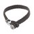 Leather wristband bracelet, 'Vulture King' - Black Leather and Sterling Silver Braided Wristband (image 2e) thumbail