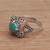 Sterling silver cocktail ring, 'Basket' - Reconstituted Turquoise 925 Sterling Silver Cocktail Ring thumbail