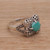 Sterling silver cocktail ring, 'Basket' - Reconstituted Turquoise 925 Sterling Silver Cocktail Ring (image 2c) thumbail