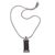 Garnet and leather pendant necklace, 'Strength and Grace' - Garnet and Leather Necklace in Sterling Silver from Bali (image 2a) thumbail