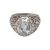 Blue topaz cocktail ring, 'Crowned Jewel' - Blue Topaz and Sterling Silver Scroll Motif Cocktail Ring (image 2a) thumbail