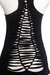 Rayon blend tank top, 'Soul Chakra in Black' - Black Rayon Blend Beige Medallion Sleeveless Tank Top (image 2d) thumbail