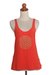 Rayon blend tank top, 'Soul Cycle in Scarlet' - Scarlet Rayon Blend Beige Medallion Sleeveless Tank Top thumbail