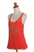 Rayon blend tank top, 'Soul Cycle in Scarlet' - Scarlet Rayon Blend Beige Medallion Sleeveless Tank Top (image 2b) thumbail