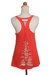 Rayon blend tank top, 'Soul Cycle in Scarlet' - Scarlet Rayon Blend Beige Medallion Sleeveless Tank Top (image 2c) thumbail