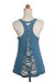 Rayon blend tank top, 'Soul Cycle in Teal' - Teal Rayon Blend Beige Medallion Sleeveless Tank Top (image 2c) thumbail