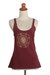 Rayon blend tank top, 'Soul Cycle in Russet' - Russet Red Rayon Blend Beige Medallion Sleeveless Tank Top thumbail