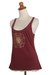Rayon blend tank top, 'Soul Cycle in Russet' - Russet Red Rayon Blend Beige Medallion Sleeveless Tank Top (image 2b) thumbail