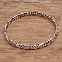 Sterling silver bangle bracelet,