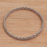 Sterling silver bangle bracelet,