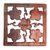 Wood relief panel, 'Frangipani Square' - Hand Carved Frangipani Flower Relief Panel from Bali (image 2d) thumbail