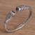 Blue topaz cuff bracelet, 'Bamboo Sparkle' - Bamboo Motif Blue Topaz Cuff Bracelet from Bali thumbail