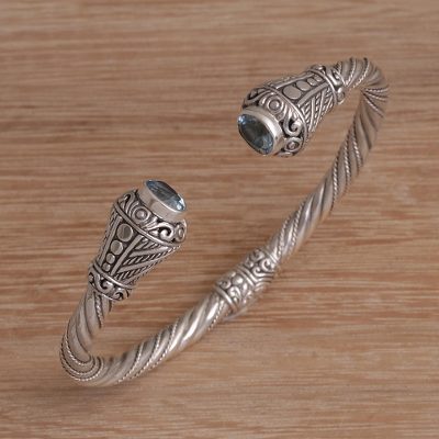 Blue topaz cuff bracelet, Regal Rope