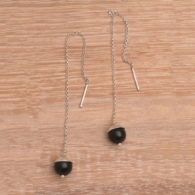 Onyx threader earrings, Midnight Fun
