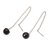 Onyx threader earrings, 'Midnight Fun' - Handmade Onyx 925 Sterling Silver Threader Earrings (image 2c) thumbail