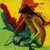 'Nostalgic Girl' - Original Painting of a Young Nude in Bright Jewel Colors thumbail