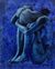 'Sensitivity of a Woman' - Original Signed Javanese Blue Nude Figure Study Painting thumbail