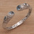 Gold accented blue topaz cuff bracelet, 'Divine Forest' - 18k Gold Accented Blue Topaz Cuff Bracelet from Bali thumbail