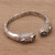 Gold accented blue topaz cuff bracelet, 'Divine Forest' - 18k Gold Accented Blue Topaz Cuff Bracelet from Bali (image 2d) thumbail