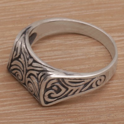 Sterling silver signet ring, Temple Entrance