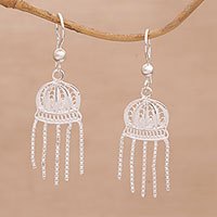 Sterling silver filigree chandelier earrings,
