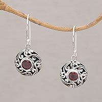 Garnet dangle earrings,