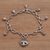 Sterling silver charm bracelet, 'Spread The Love' - Sterling Silver Heart and Drop Openwork Charm Bracelet thumbail
