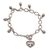 Sterling silver charm bracelet, 'Spread The Love' - Sterling Silver Heart and Drop Openwork Charm Bracelet (image 2c) thumbail