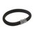Men's leather and sterling silver wristband bracelet, 'Soul of a Dragon' - Men's Leather Braided Wristband Bracelet from Bali (image 2c) thumbail