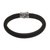 Men's leather and sterling silver wristband bracelet, 'Soul of a Dragon' - Men's Leather Braided Wristband Bracelet from Bali (image 2d) thumbail
