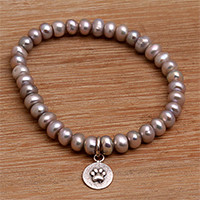 Cultured pearl beaded stretch bracelet,