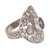 Gold accent amethyst cocktail ring, 'Ornately Regal' - Amethyst in Gold Accented Sterling Silver Cocktail Ring (image 2a) thumbail