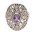 Gold accent amethyst cocktail ring, 'Ornately Regal' - Amethyst in Gold Accented Sterling Silver Cocktail Ring (image 2c) thumbail