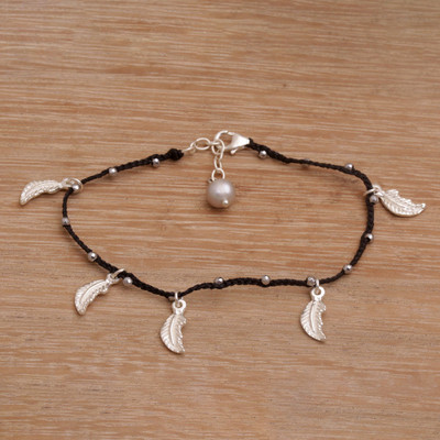 Sterling silver charm bracelet, Leaves in the Night