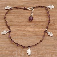 Amethyst beaded anklet,