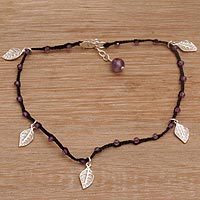 Amethyst beaded anklet,