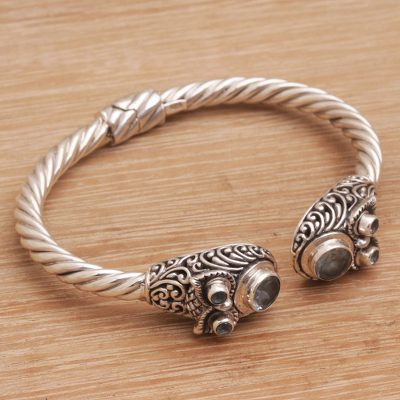 Blue topaz cuff bracelet, Wandering Eyes