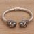 Blue topaz cuff bracelet, 'Wandering Eyes' - Handmade Blue Topaz 925 Sterling Silver Cuff Bracelet (image 2b) thumbail