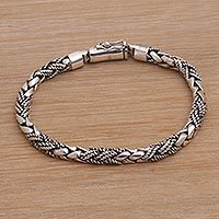 Sterling silver braided bracelet,