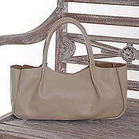 Leather handle handbag,