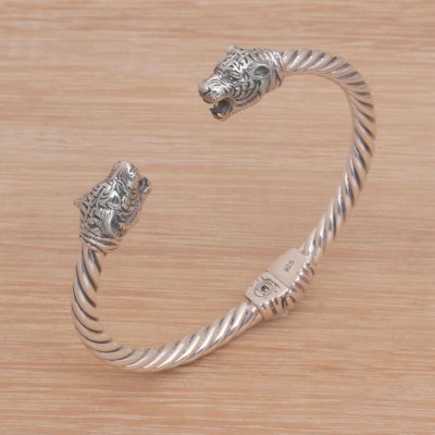 Sterling silver cuff bracelet, Spirit of the Tiger