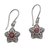Garnet dangle earrings, 'Stellar Sparkle' - Star-Shaped Garnet Dangle Earrings from Bali (image 2a) thumbail