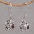 Garnet dangle earrings, 'Stellar Sparkle' - Star-Shaped Garnet Dangle Earrings from Bali (image 2b) thumbail