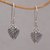 Sterling silver dangle earrings, 'Divine Crests' - Intricate Sterling Silver Dangle Earrings Crafted in Bali thumbail