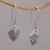 Sterling silver dangle earrings, 'Divine Crests' - Intricate Sterling Silver Dangle Earrings Crafted in Bali (image 2b) thumbail
