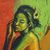 'Between Best Friend and Lover' - Signed Artistic Nude Painting of a Woman from Java (image 2b) thumbail