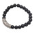 Onyx beaded stretch bracelet, 'Stone Bouquet in Black' - Onyx and Silver Beaded Stretch Bracelet (image 2c) thumbail
