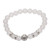 Quartz beaded stretch bracelet, 'Celuk Tradition in Clear' - Balinese Quartz and Sterling Silver Beaded Stretch Bracelet (image 2a) thumbail