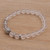 Quartz beaded stretch bracelet, 'Celuk Tradition in Clear' - Balinese Quartz and Sterling Silver Beaded Stretch Bracelet (image 2b) thumbail